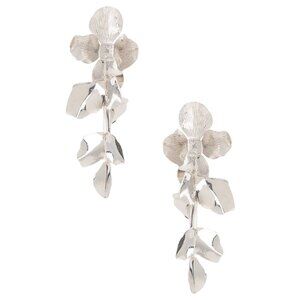SHASHI Ruellia Large Earrings in Silver New Womens Dankle Drop Floral Chandelier